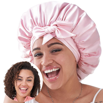 Amounz Bonnet, Satin Hair Bonnet For Sleeping For Wavy Curly Natural Hair